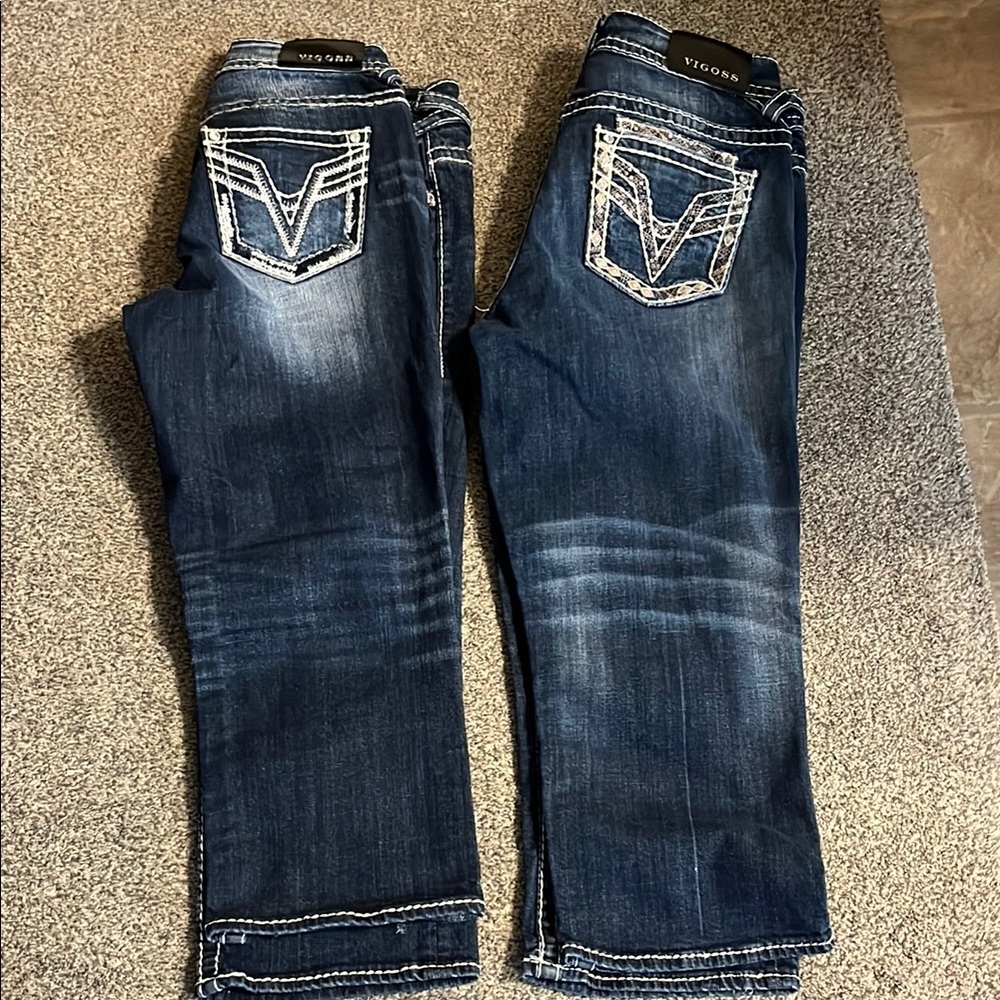 Vigoss Blue Denim Jeans with White Stitching